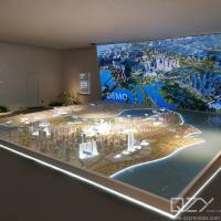 Plan directeur de conception paysagère modèle architectural acrylique 1/600 Xiamen Wetland Park TOD