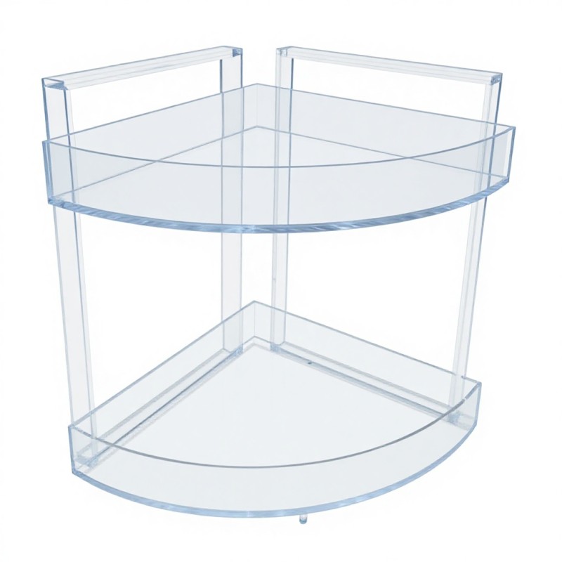 Modern Double-Layer Rectangle Detachable Design Injection Molding Acrylic Non-Folding Storage Rack for Bathroom