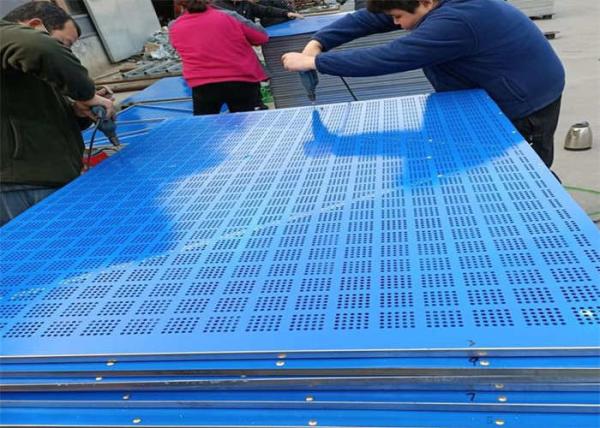 Round Hole Perforated High Rise Safety Screens Scaffolding System Lightweight