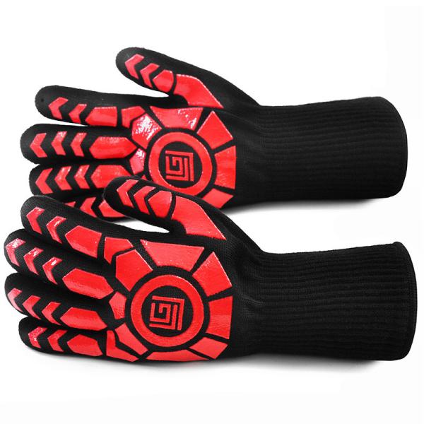Customized Aramid Barbecue Oven Glove Handschuhe 932F Extreme Heat Resistant Glove Grill BBQ Glove for Cooking Baking