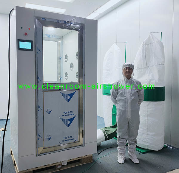 2 Side Blowing Powder Mill Air Shower With Dust Collector