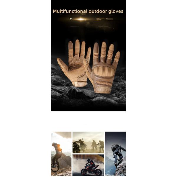 One Finger Military Tactical Leather Motorcycle Gloves Nylon For Outdoor Climbing