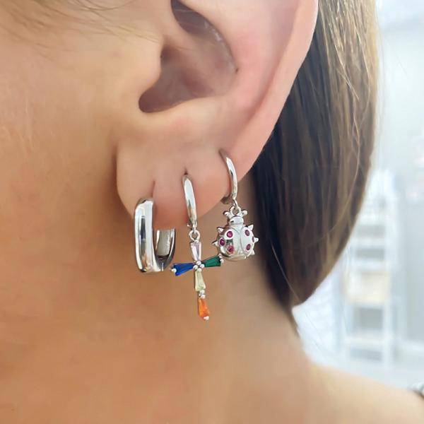 ОРЕНЧИ Истинный 18K золотой обмощенный крючок Huggie Sterling Silver 925 ювелирные изделия для женщин девушек