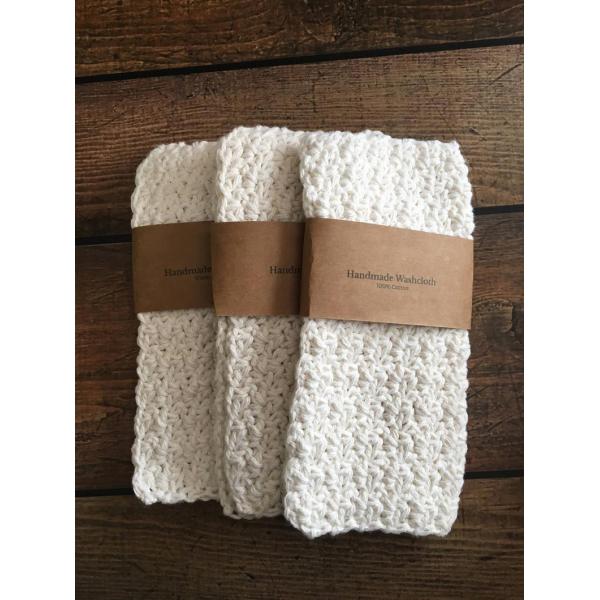 Y-F Grey Cotton Washcloth Crochet Natural Cotton Wash Cloth Face Cloth Dish Cloth Cotton Towel Gift for Mom