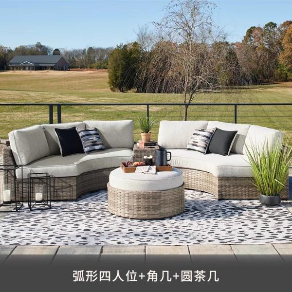 Outdoor Sofa Furniture, Patio Wicker Rattan Garden Set Waterproof And Sunproof Terrace Lounge Chair Nordic-style Garden