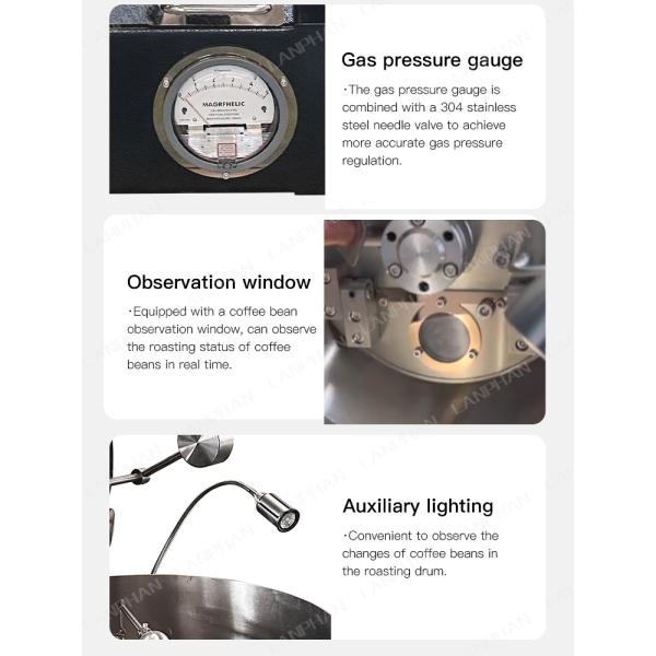 1000г Мощность 220в Домашний кофейный тостер Домашний электрический кофейный пекарня