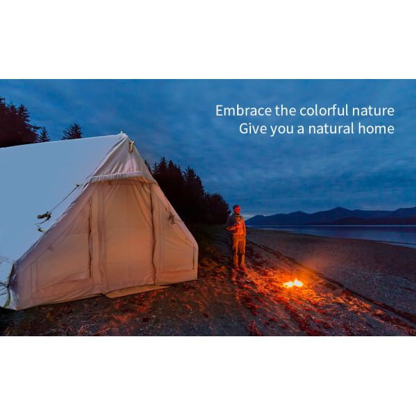 4-5 Person Inflatable Glamping Tent with Pump Easy Setup Waterproof Outdoor Camp Air Tent