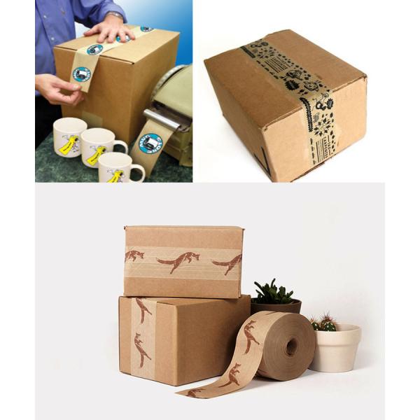 Economy Grade White Reinforce Water Soluble Fiber Kraft Packaging Tape For Packing