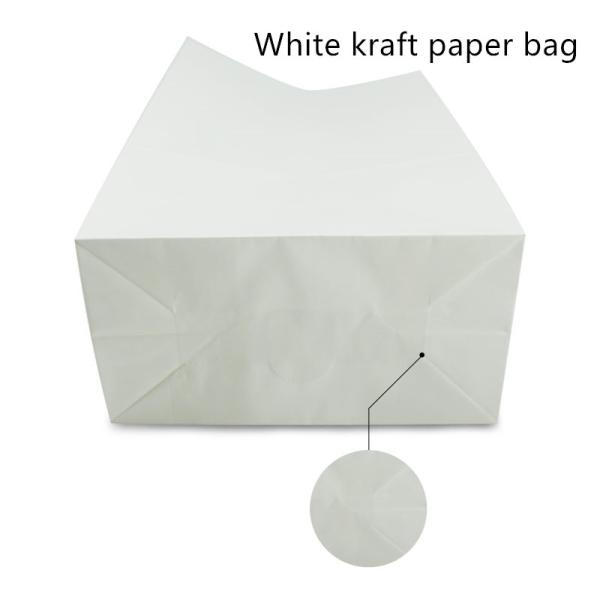Recyclable 60gsm 70gsm White Kraft Paper Carry Bags For Food Packaging