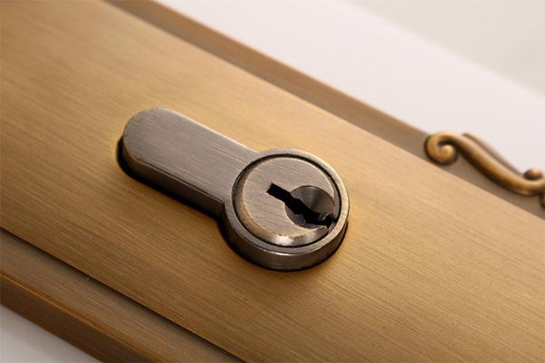 Fechadura de porta de quarto Mortise Set com 130 × 68 mm Manobra de alavanca Bronze amarelo antigo