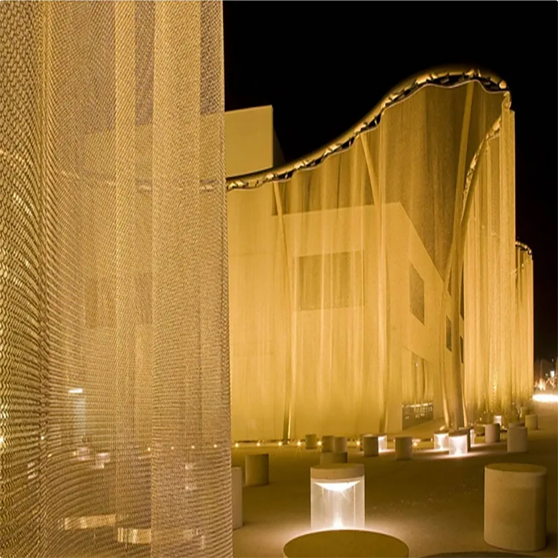 restaurant room divider decorative Aluminium Mesh Fabric Chain Link Door shower wire mesh Netting coil drapery Metal Curtain