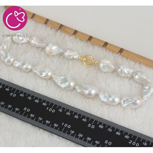 Hot Sale Pure Freshwater Pearl Necklace White Baroque Style Fashion Pearl Necklace Jewelry