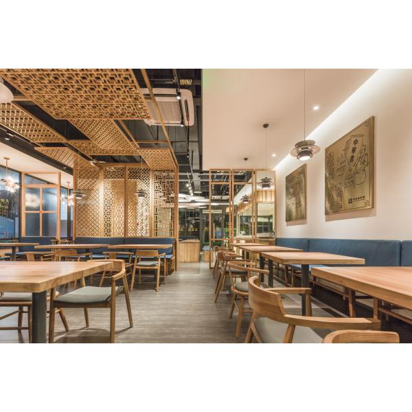 Commercial Solid Wood Booth Style Dining Set / Restaurant Table Chair Sets