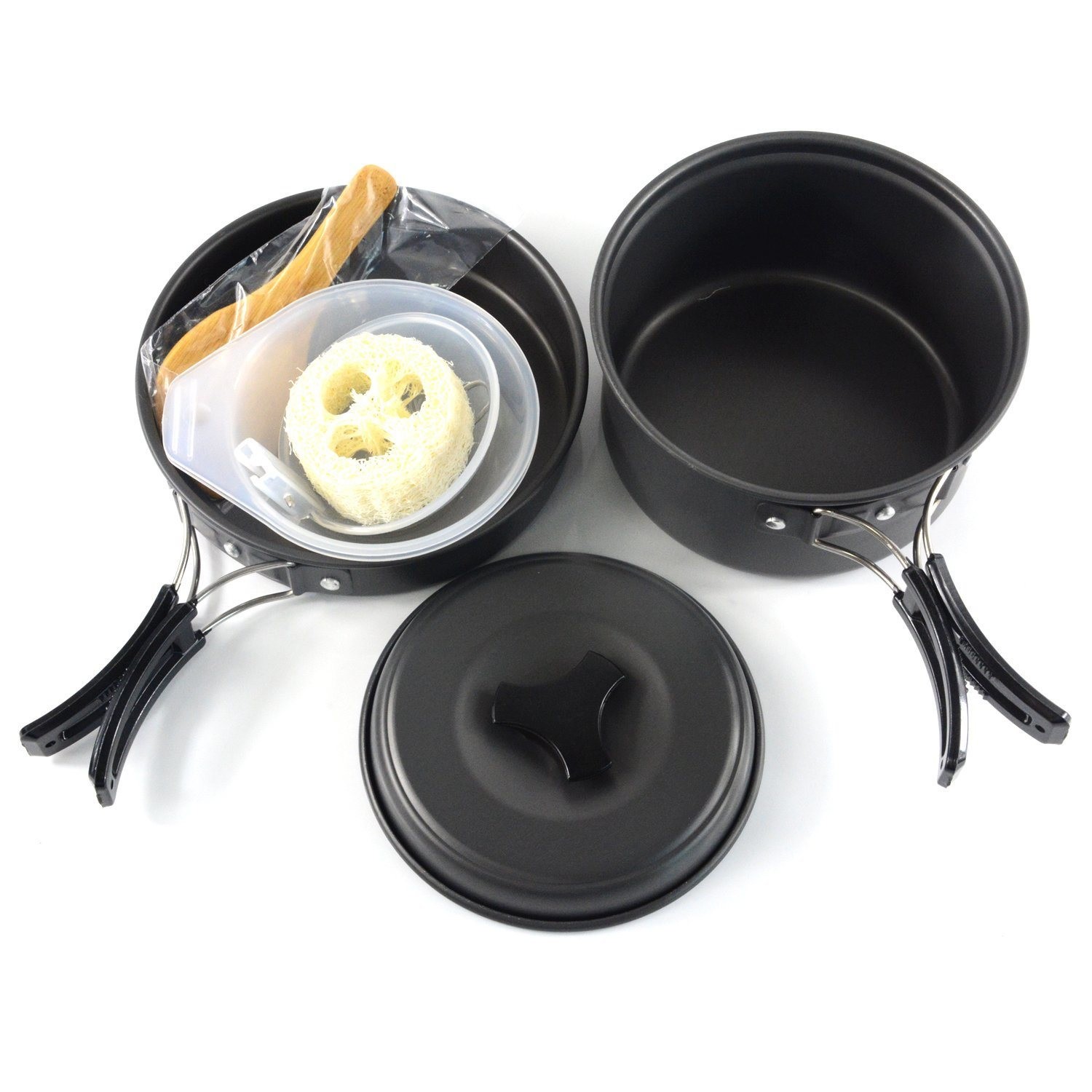 Picnic Accessories 2-3 Person Outdoor Camping Pot Set with Aluminum Cookware Mess Kit
