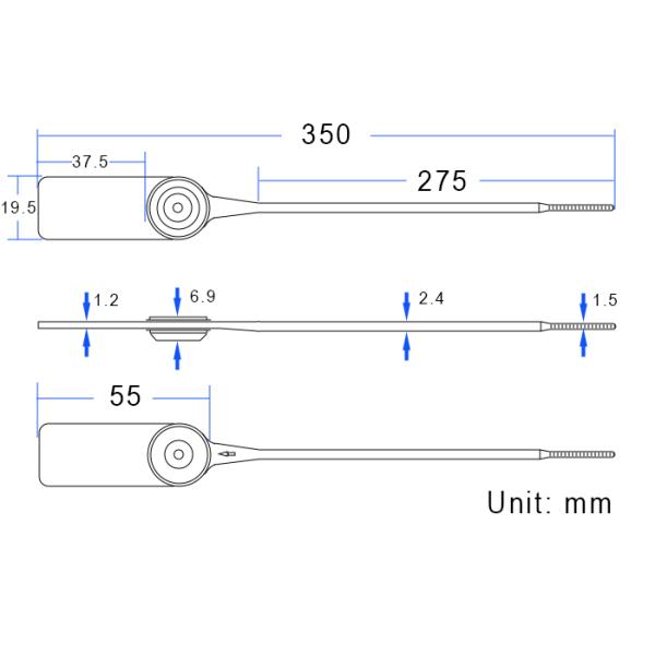 Custom Numbers Plastic Security Seal with 202N Tensile Strength and Laser Print Tamper Evident Seal