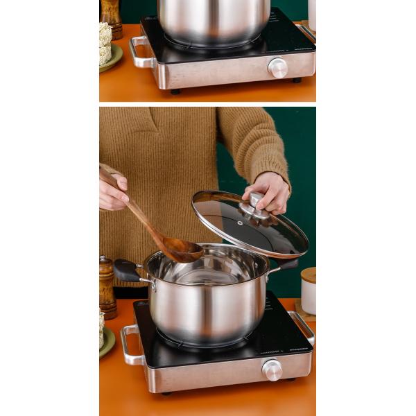 High Quality Home Kitchen Cooker Pasta Pot Stainless Steel Soup Stock Pot Induction Cooking Pot With Lid