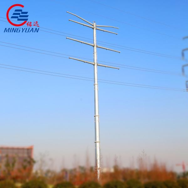 Dodecagon Steel Utility Pole 10kV To 220kv Metal Utility Pole Hot Dip