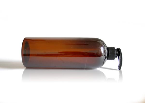 Shampoo Amber PET Cosmetic Bottles Boston Round Shape Customized