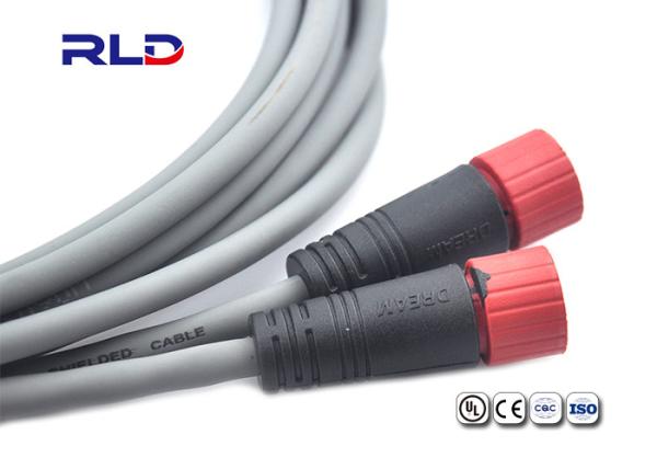 IP68 2 Pin extension Waterproof Outdoor Lighting Connectors M15 Male Female Cable Wire Connector