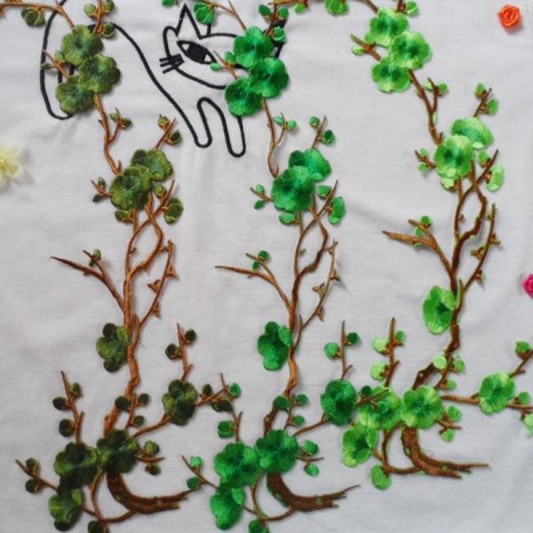 Hot Fix Motif Wintersweet Embroidery Lace Flower