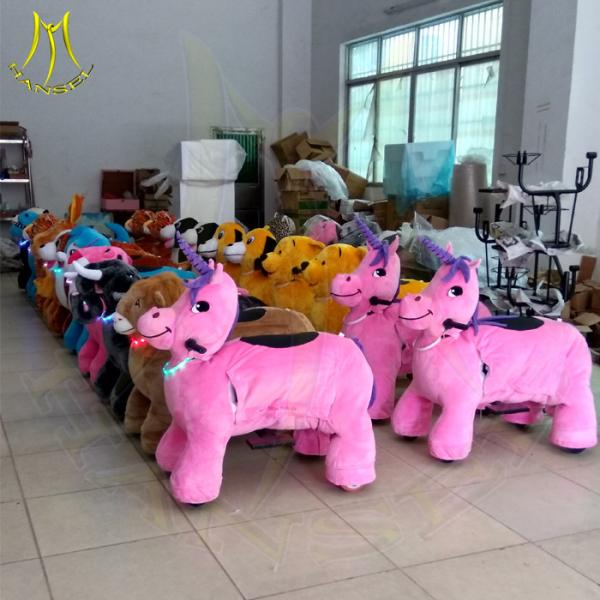 Hansel animal electric ride large plush ride toy on wheels dinosaur rides kiddie rides coin operated amusement machine