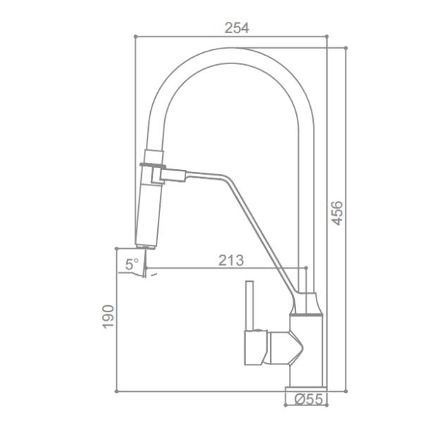 CONNE Pull Out Kitchen Mixer Faucet Desk Mounted Magnetic Light Brown Tube