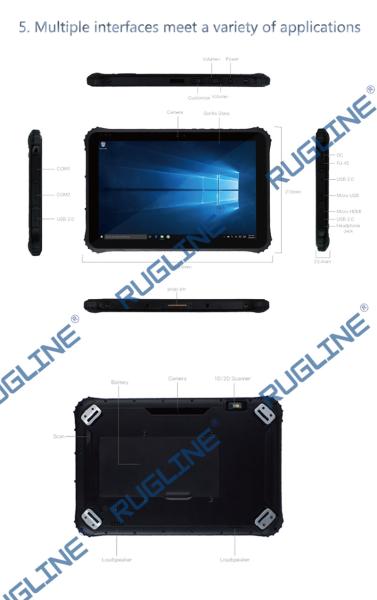 16:10 Windows Rugged Tablet CPU Z8350 With NFC Support ISO/IEC