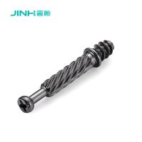 JH-2167 40mm Cold Drawn Steel Eccentric Cam Fastener Bolt M6 Coarse Thread 12N Torque Black Nickel Plated For 15mm Panels