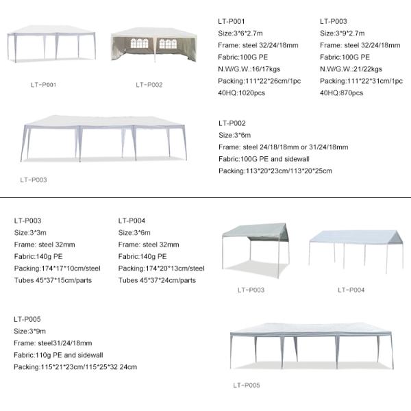 3x9m Steel Frame Outdoor Folding Canopy Marquee PE Cover For Wedding Event
