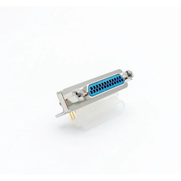 Miniature 25 Pin Male J30J Connector with 1.27mm Pitch Metal Casing and Precision Twist Pins