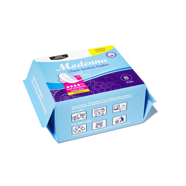 Female Cotton Based Anion Cotton Disposable Sanitary Napkins Ultra Thin Absorbent