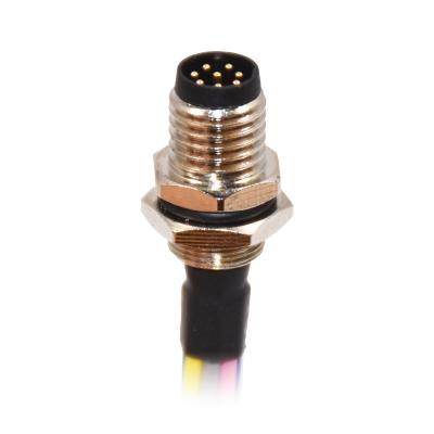 Tipo impermeável 3 da solda 4 5 8 12 conector de Pin Panel Mount M8 com trança do fio