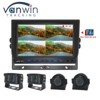 Écran LCD AHD de 7 pouces, carte SD quadri-canal, moniteur LCD pour voiture avec caméra 1080P