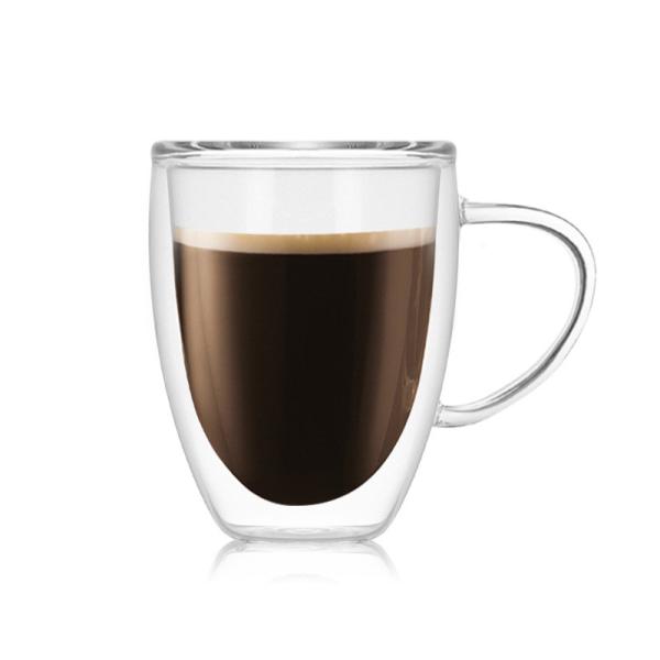 Lightweight Double Glazed Coffee Cups , Dishwasher Safe Pyrex Coffee Cups