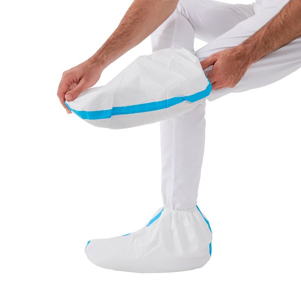 CE Certified Taped-Seam Disposable Overshoes Non Woven Automatic Shoe Covers Waterproof PP PE CPE Materials