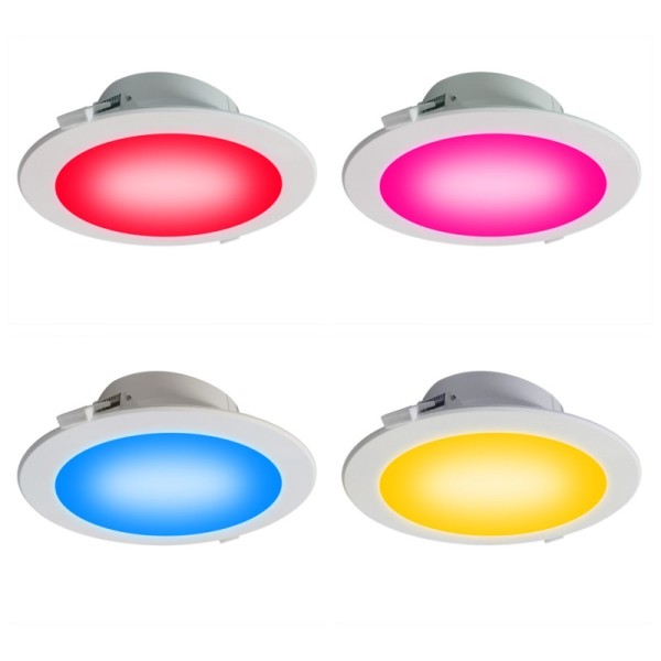 Multicolor Smart Led Downlight with Wifi Tuya App Control and Rgbcw Dimming Function