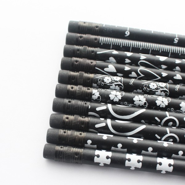 Custom presharpened graphite pencil 10pcs soft black wood hb pencil with eraser