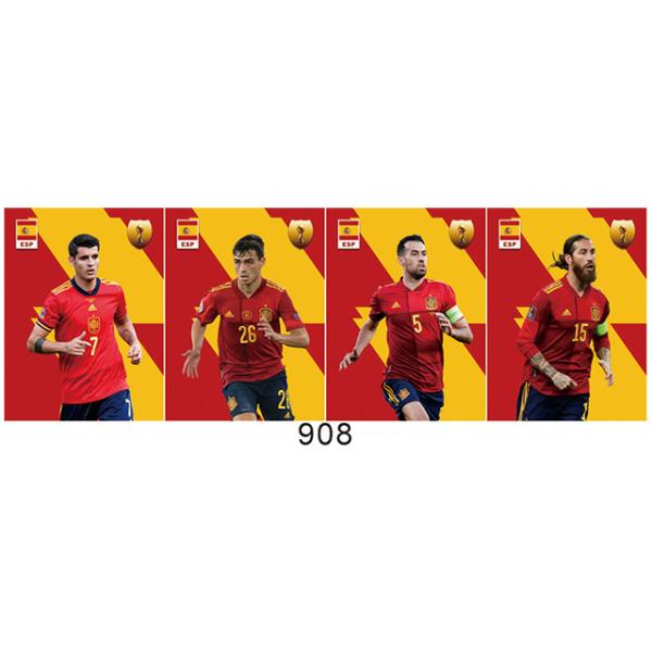 New 3D Soccer Star Posters Famous Football Star Europe America Football Flip 3D Poster For Kids Room Boy Bedroom Wall Ar