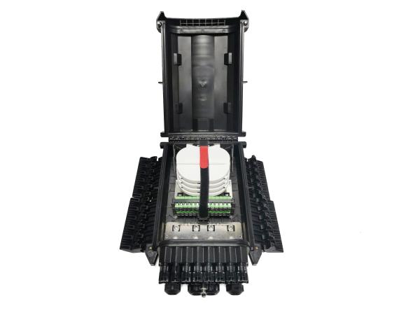 Do divisor exterior preto dos PP do fechamento da tala da fibra ótica do cabo pendente de IP68 16Ports FTTH fechamento comum