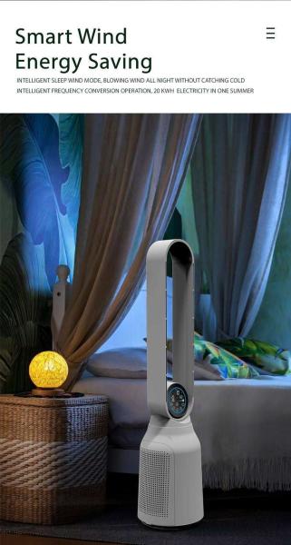 Multifonctionnel Smart 2 en 1 Filtre d'air pour la maison Filtre HEPA pour toute la maison Purificateur d'air sans feuilles Ventilateur debout Ventilateur de tour