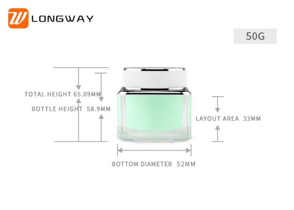 50ml  plastic acrylic cream jar  double layer good design for cosmetic packaging