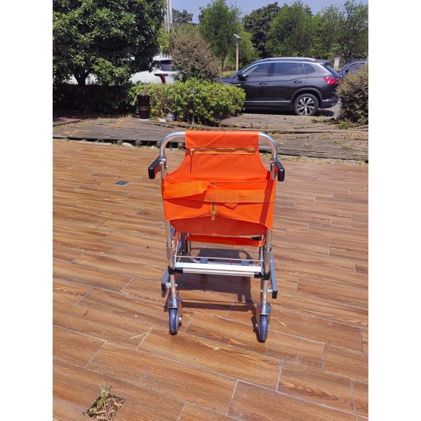 Four Wheel Aluminum Alloy Staircase Stretcher Foldable PVC Fabric For Emergency Patient Transfer