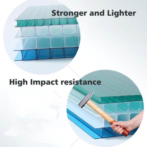 Brown 10mm Twin Wall Polycarbonate Panels Length 5800mm 11800mm For Greenhouse Roofing