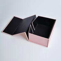 Caixa de cartão de cartão preto cor-de-rosa de papel dobrável de fechamento magnético