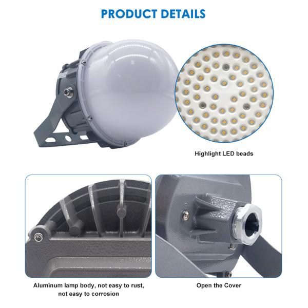 IP65 Waterproof Explosion Proof Linear Light 50W 100W 150W LED Hazardous Location Lighting with Aluminum Tempered Glass