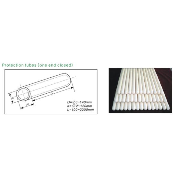 99% AI2O3 One End Closed Thermocouple Ceramic Protection Tube