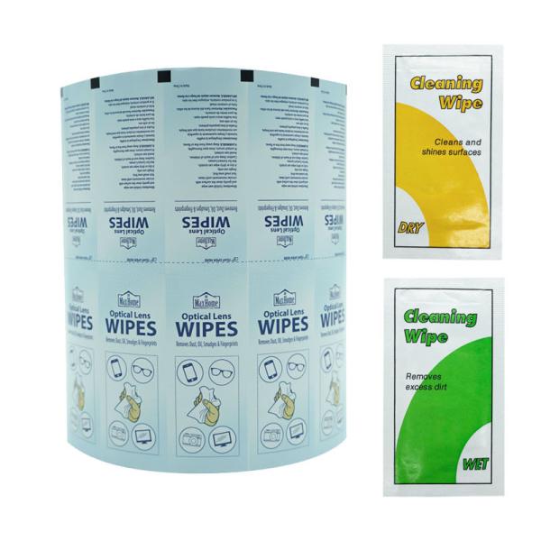 Flexografia Impressão Selamento térmico Álcool Prep Pad Folha de alumínio papel laminado filme para limpeza de óculos