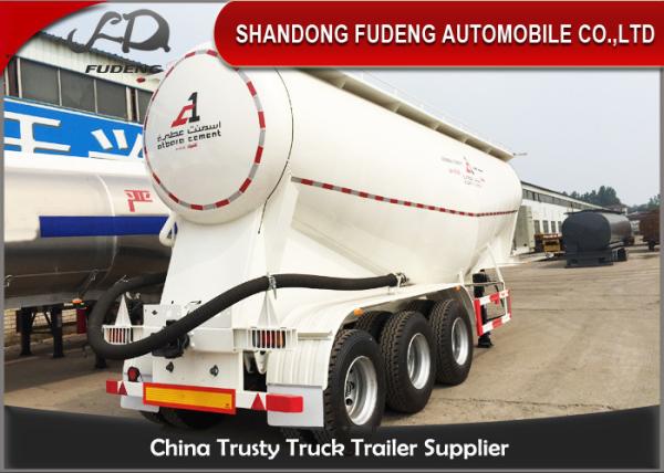 60 cbm V Type Bulk Cement Tanker Trailer For Powder / Cement Transportation