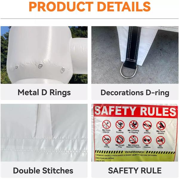 Прыжок белого небольшого 10FT раздувного малыша прыгуна надувного замка PVC дома прыжка белый комбинированный