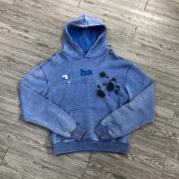 OEM Contrat sur mesure couture en détresse pull vintage laine de coton surdimensionnée pierre Lavé vêtements de rue sweat-shirts